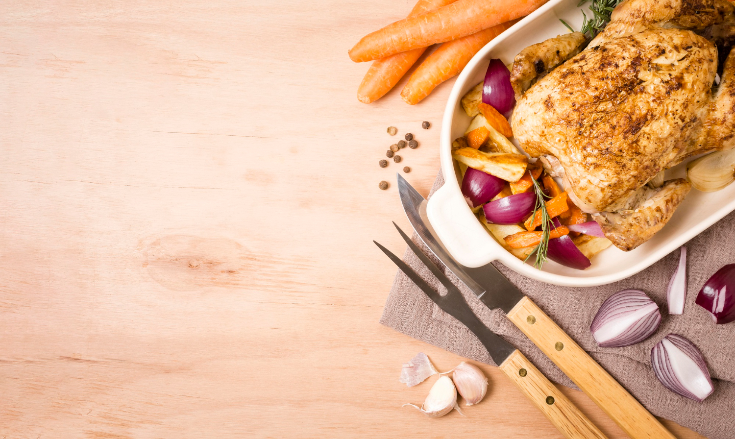Pieczony kurczak z warzywami