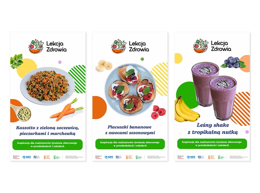 Zdjęcie przedstawia trzy okładki w pionie przedstawiające przepisy