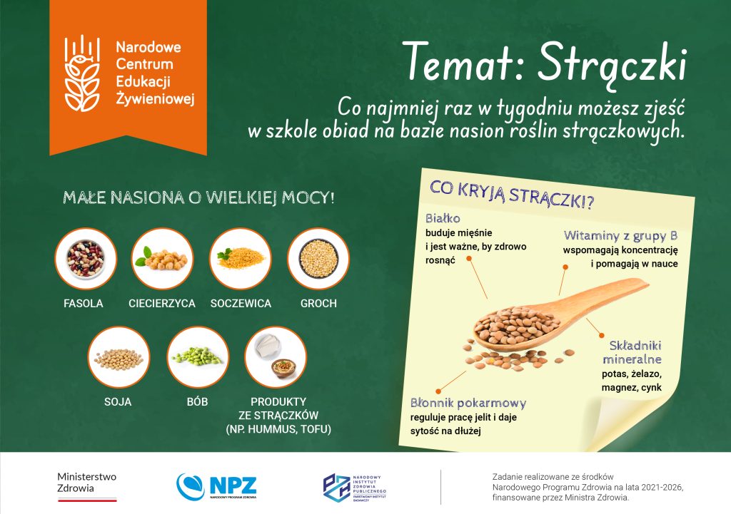 Plakat edukacyjny „Strączki” dla uczniów szkół podstawowych