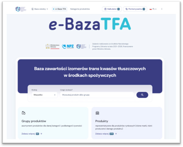 Narodowe Centrum Edukacji Żywieniowej | Nowe funkcjonalności w zmodernizowanej Bazie zawartości izomerów trans kwasów tłuszczowych w środkach spożywczych Narodowe Centrum Edukacji Żywieniowej | Nowe funkcjonalności w zmodernizowanej Bazie zawartości izomerów trans kwasów tłuszczowych w środkach spożywczych